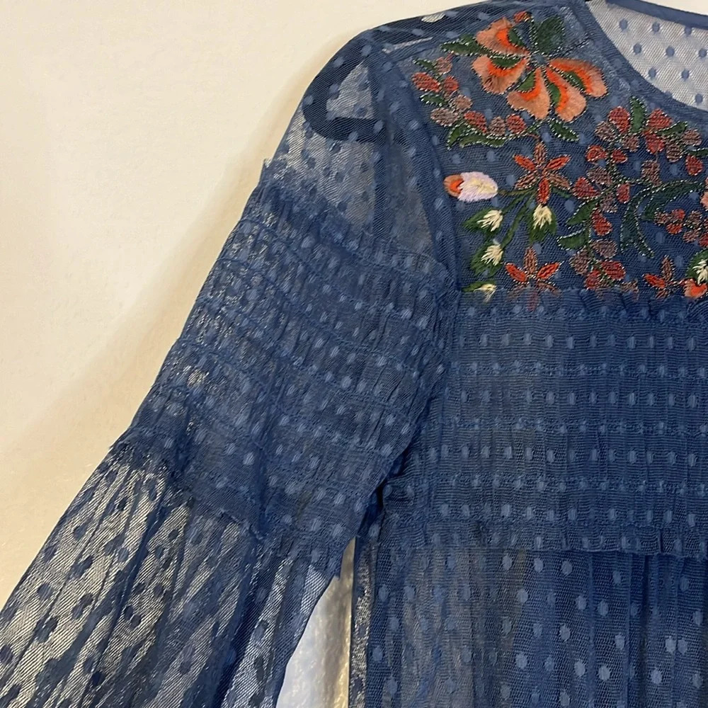 Maeve | Anthropologie Sarama embroidered swiss dot tunic dress Women’s size XS - Picture 4 of 13